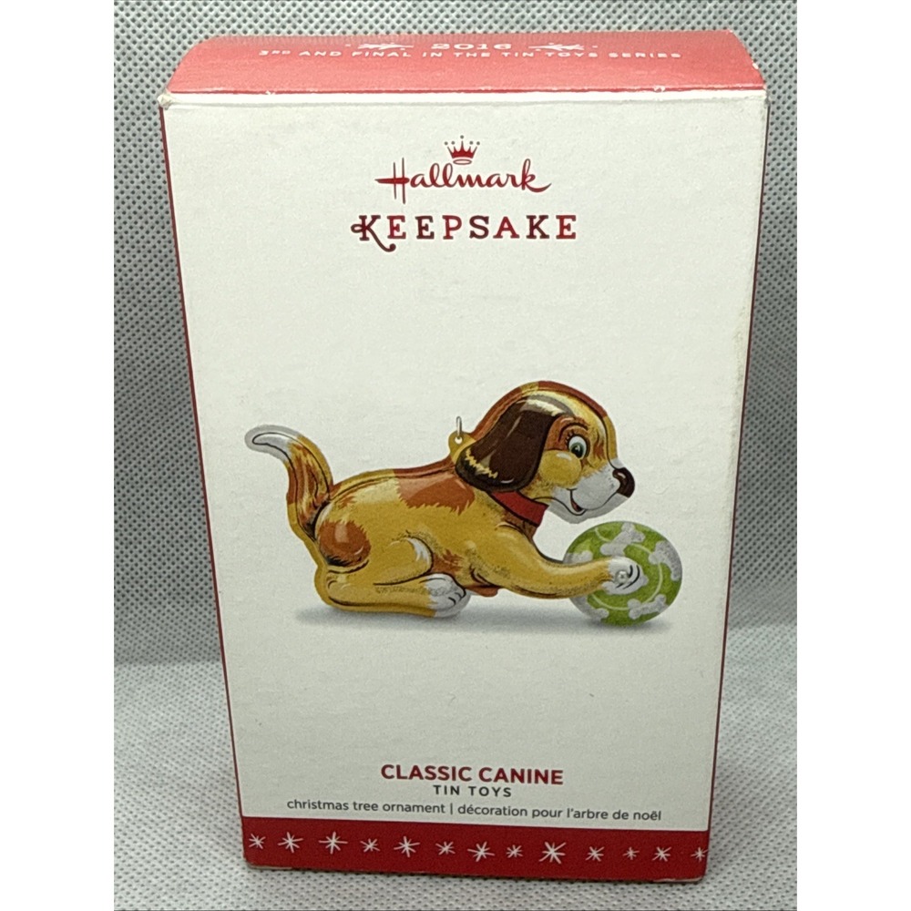 Hallmark Keepsakes 2016 Tin Toys CLASSIC CANINE Christmas Ornament - New